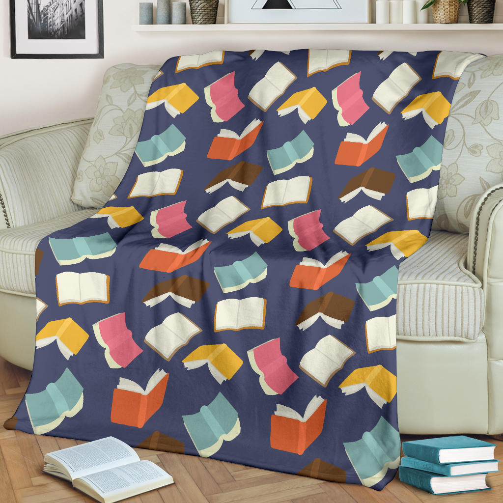 Book Pattern Print Design 01 Premium Blanket