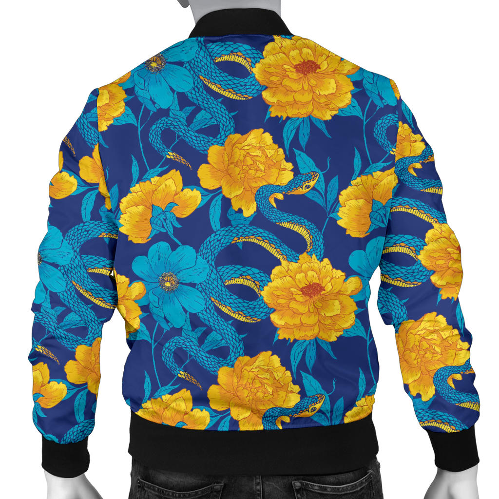 Boa Pattern Print Design 01 Men Bomber Jacket