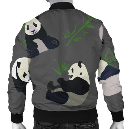 Panda Pattern Print Design A06 Men Bomber Jacket