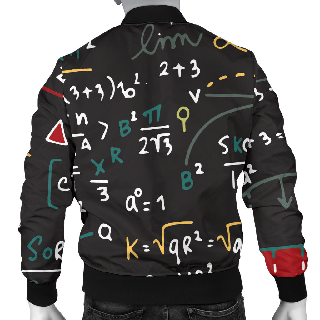 Math Pattern Print Design 04 Men Bomber Jacket