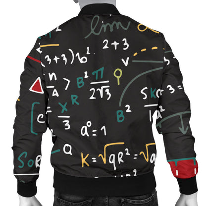 Math Pattern Print Design 04 Men Bomber Jacket
