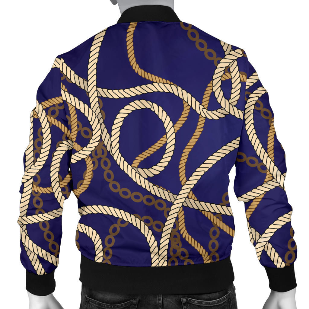 Rope Pattern Print Design A01 Men Bomber Jacket