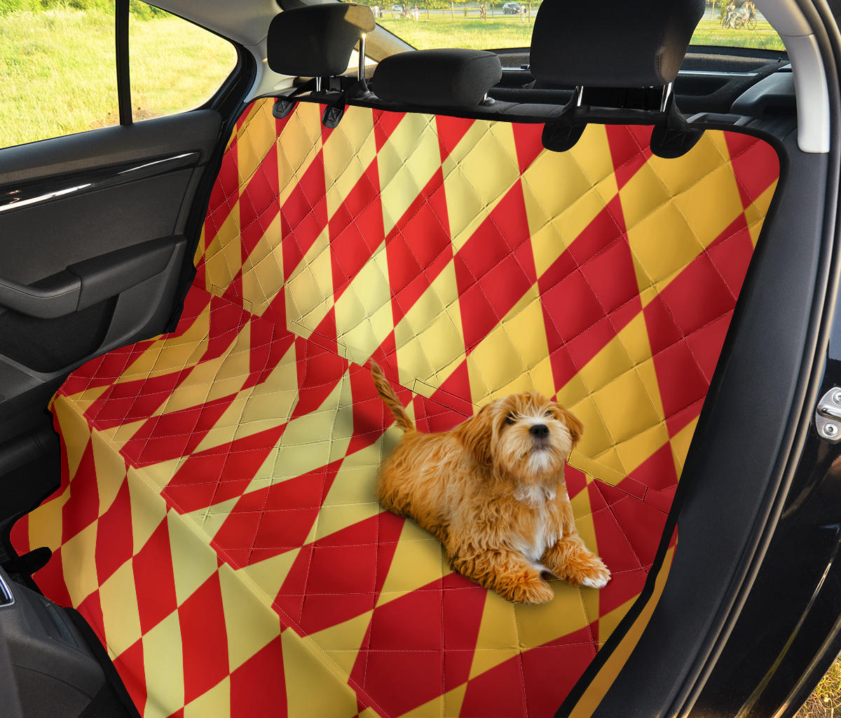 Harlequin Pattern Print Design 03 Rear Dog Car Seat Cover Hammock