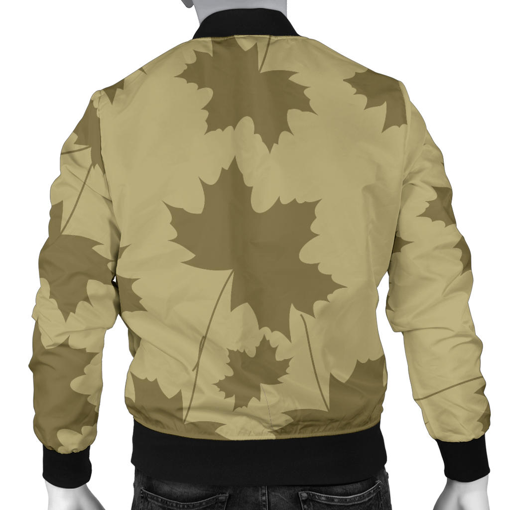 Maple Leaf Pattern Print Design 01 Men Bomber Jacket