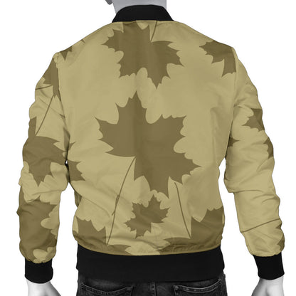 Maple Leaf Pattern Print Design 01 Men Bomber Jacket