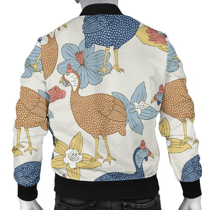 Guinea Fowl Pattern Print Design 01 Men Bomber Jacket