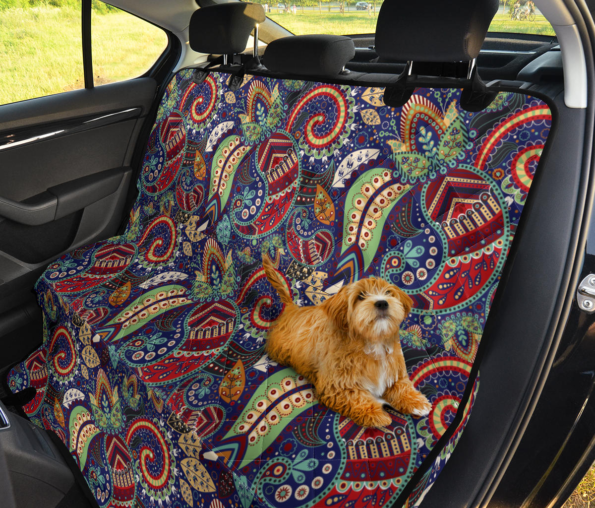 Paisley Boho Pattern Print Design A03 Rear Dog Car Seat Cover Hammock