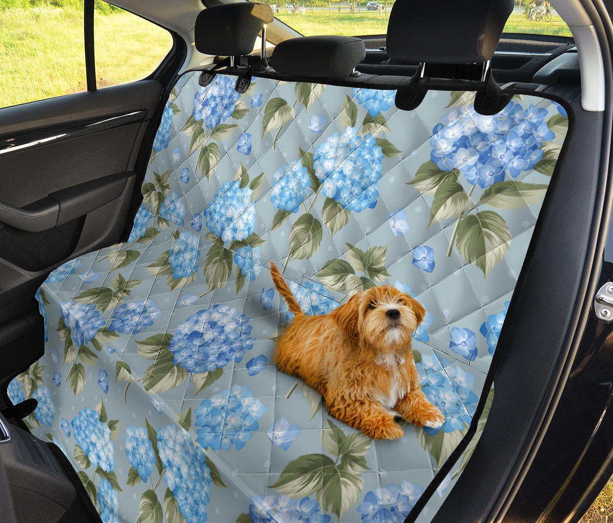 Hydrangea Pattern Print Design 01 Rear Dog Car Seat Cover Hammock