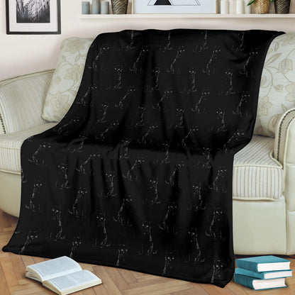 Black Cat Pattern Print Design 03 Premium Blanket