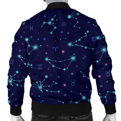 Constellation Pattern Print Design 01 Men Bomber Jacket
