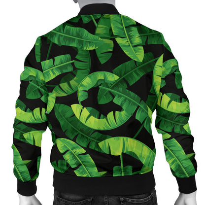 Banana Leaf Pattern Print Design 02 Men Bomber Jacket