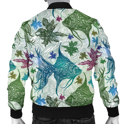 Angelfish Tribal Pattern Print Design 01 Men Bomber Jacket