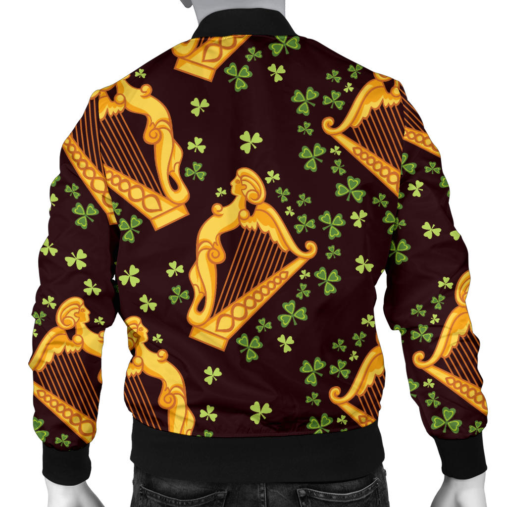 Harp Pattern Print Design 02 Men Bomber Jacket