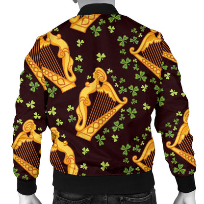 Harp Pattern Print Design 02 Men Bomber Jacket