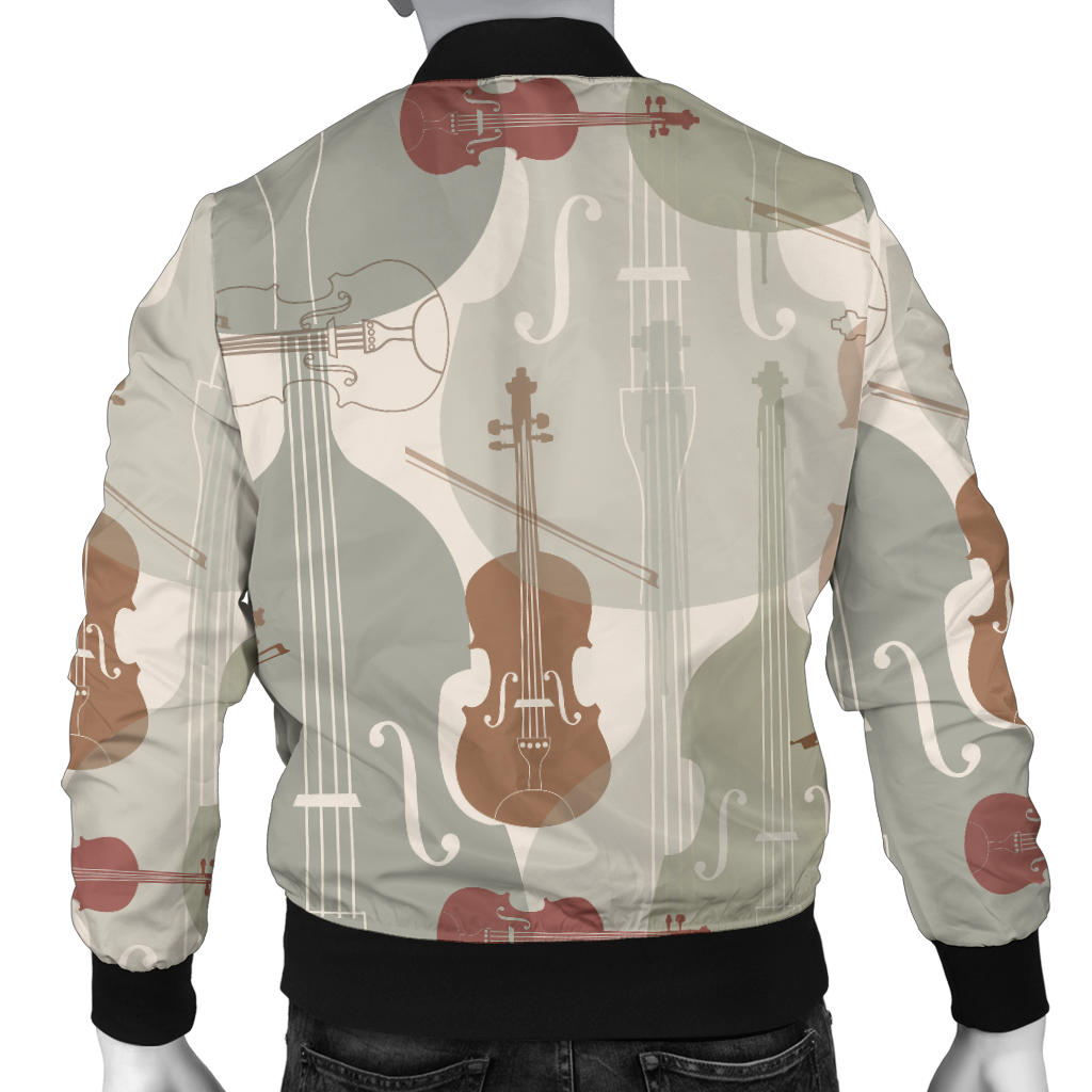 Violin Pattern Print Design 01 Men Bomber Jacket