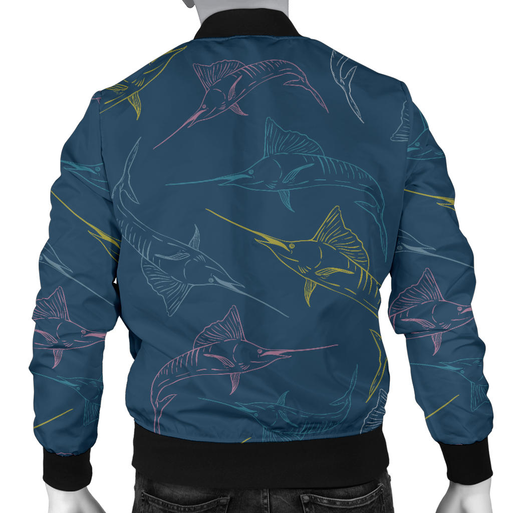 Swordfish Pattern Print Design 02 Men Bomber Jacket