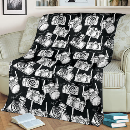 Camera Pattern Print Design 01 Premium Blanket