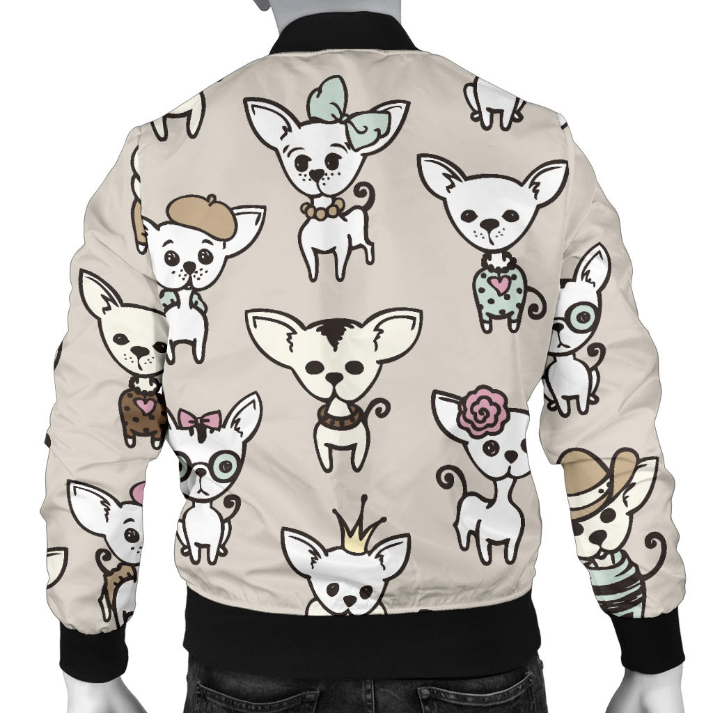 Chihuahua Pattern Print Design 02 Men Bomber Jacket