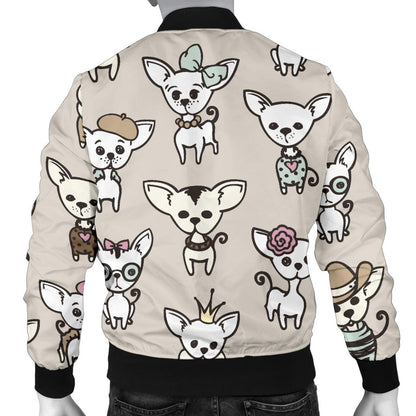 Chihuahua Pattern Print Design 02 Men Bomber Jacket