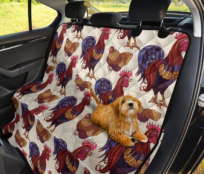 Rooster Pattern Print Design A03 Rear Dog Car Seat Cover Hammock