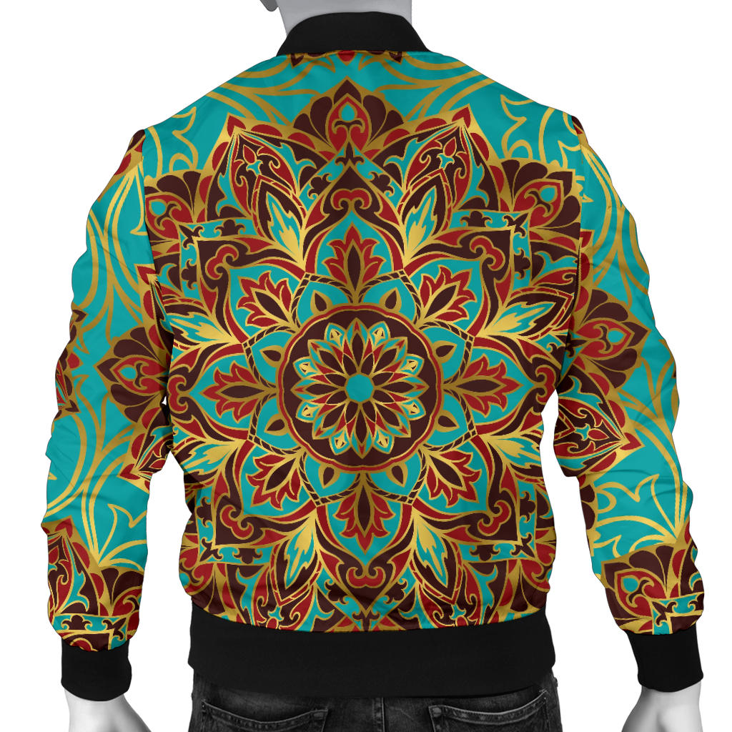 Medallion Pattern Print Design 02 Men Bomber Jacket
