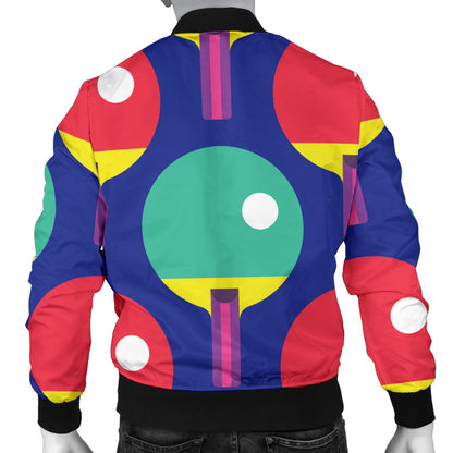 Ping Pong Pattern Print Design A03 Men Bomber Jacket