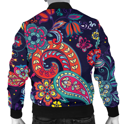Paisley Boho Pattern Print Design A06 Men Bomber Jacket