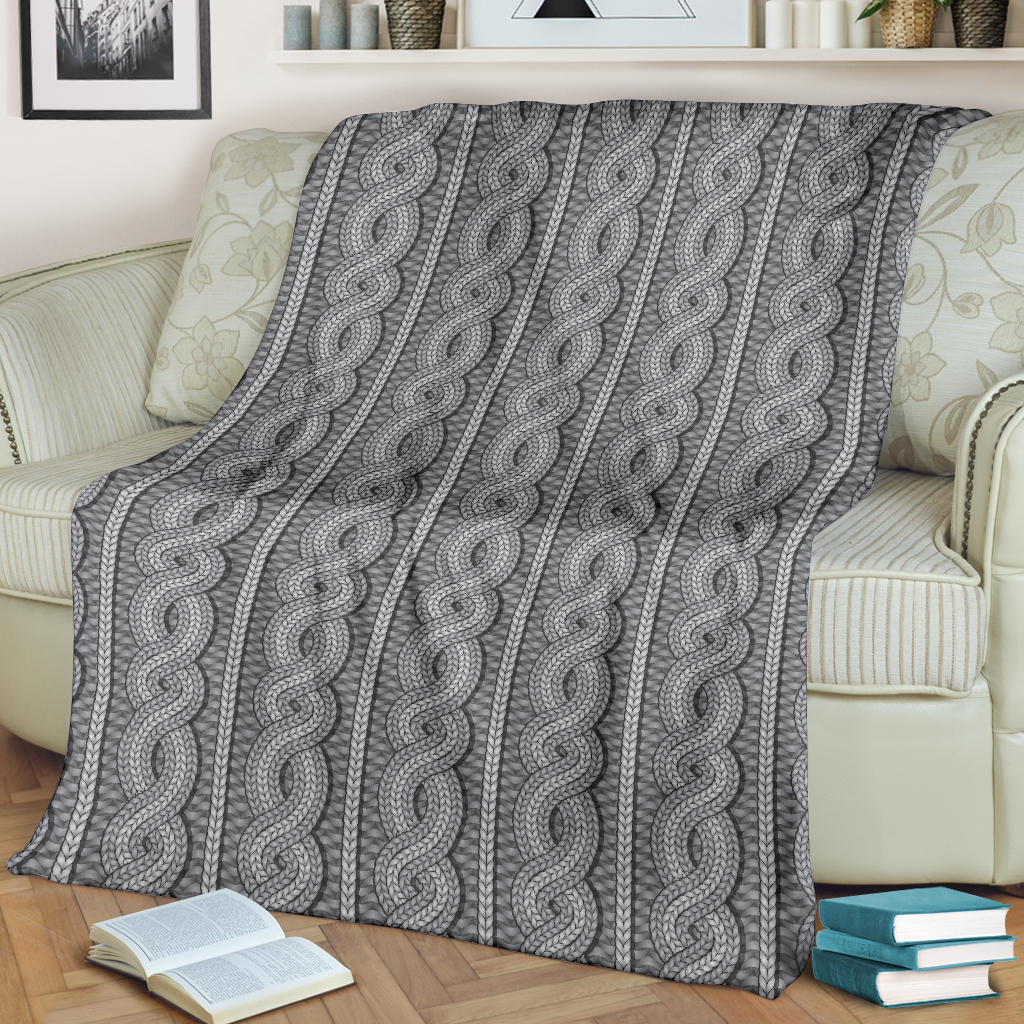 Cable Knit Pattern Print Design 01 Premium Blanket