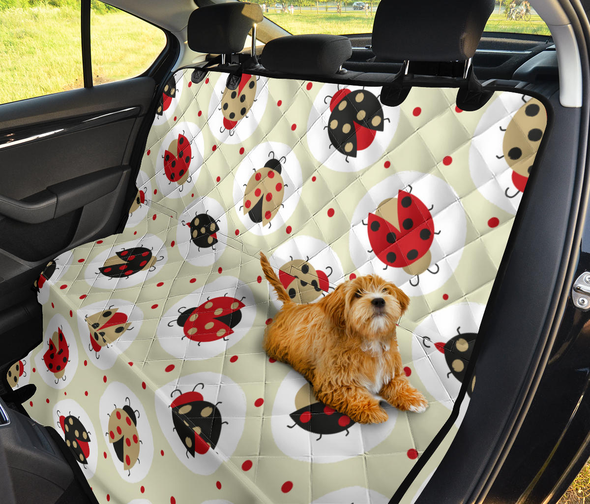 Ladybug Pattern Print Design 03 Rear Dog Car Seat Cover Hammock