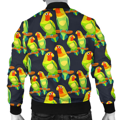 Lovebird Pattern Print Design 01 Men Bomber Jacket