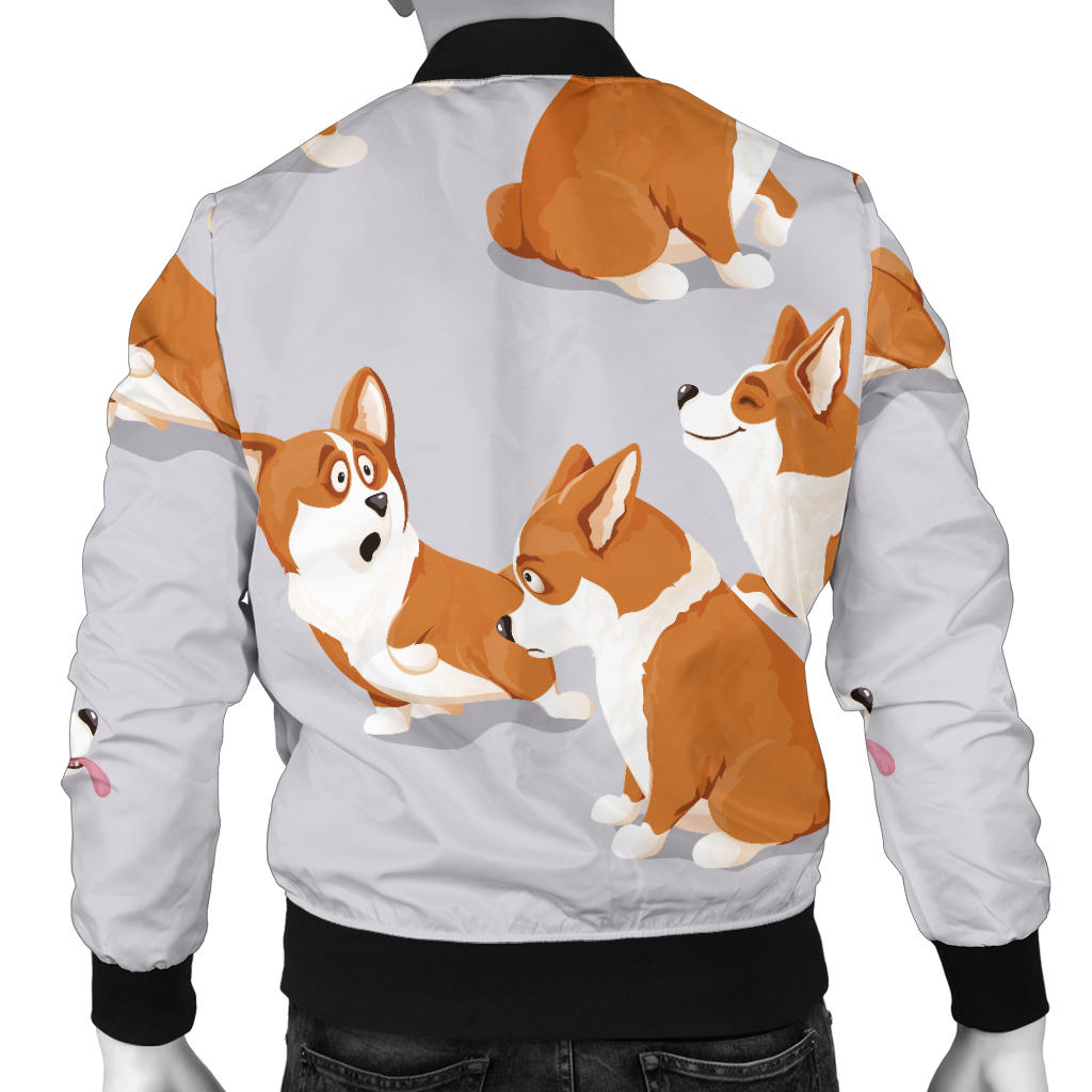 Pembroke Welsh Corgis Pattern Print Design A04 Men Bomber Jacket