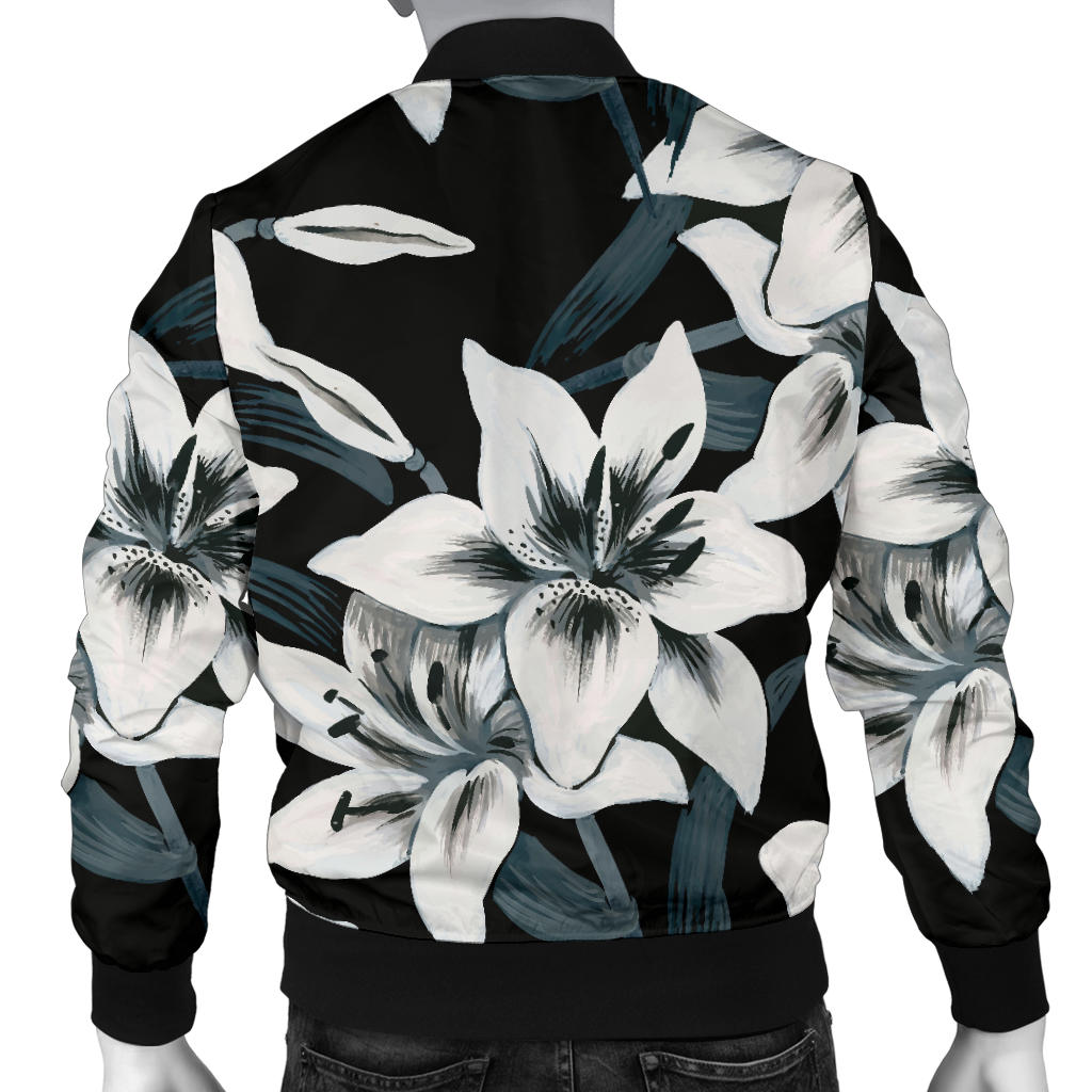 Lily Pattern Print Design 03 Men Bomber Jacket
