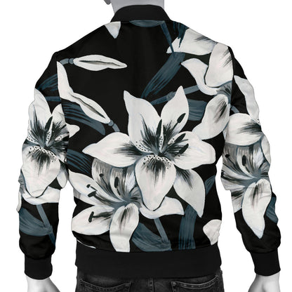 Lily Pattern Print Design 03 Men Bomber Jacket