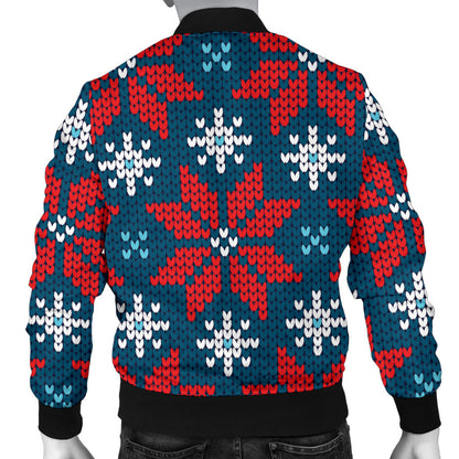 Poinsettia Pattern Print Design A02 Men Bomber Jacket