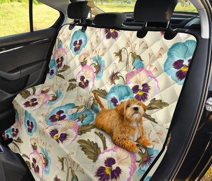 Pansy Pattern Print Design A02 Rear Dog Car Seat Cover Hammock