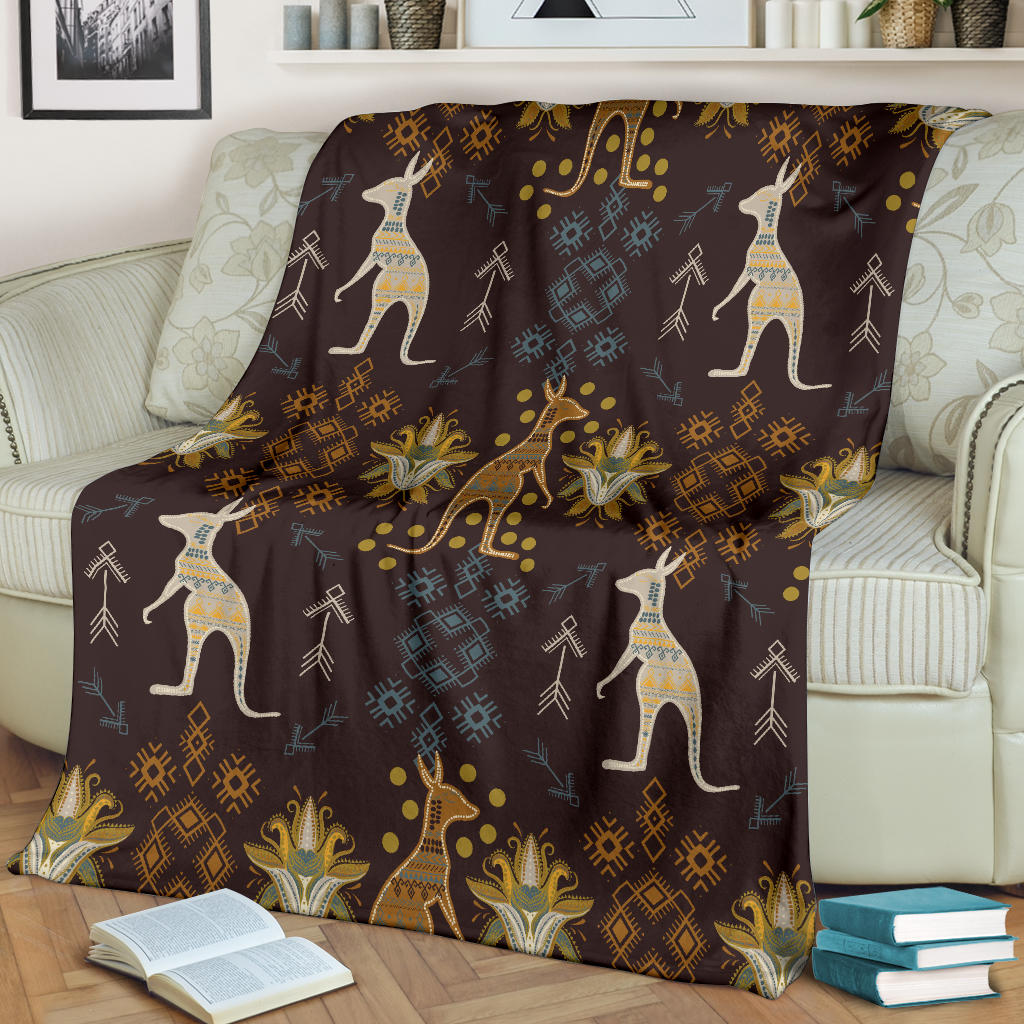 Kangaroos Pattern Print Design 03 Premium Blanket