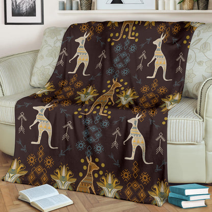 Kangaroos Pattern Print Design 03 Premium Blanket