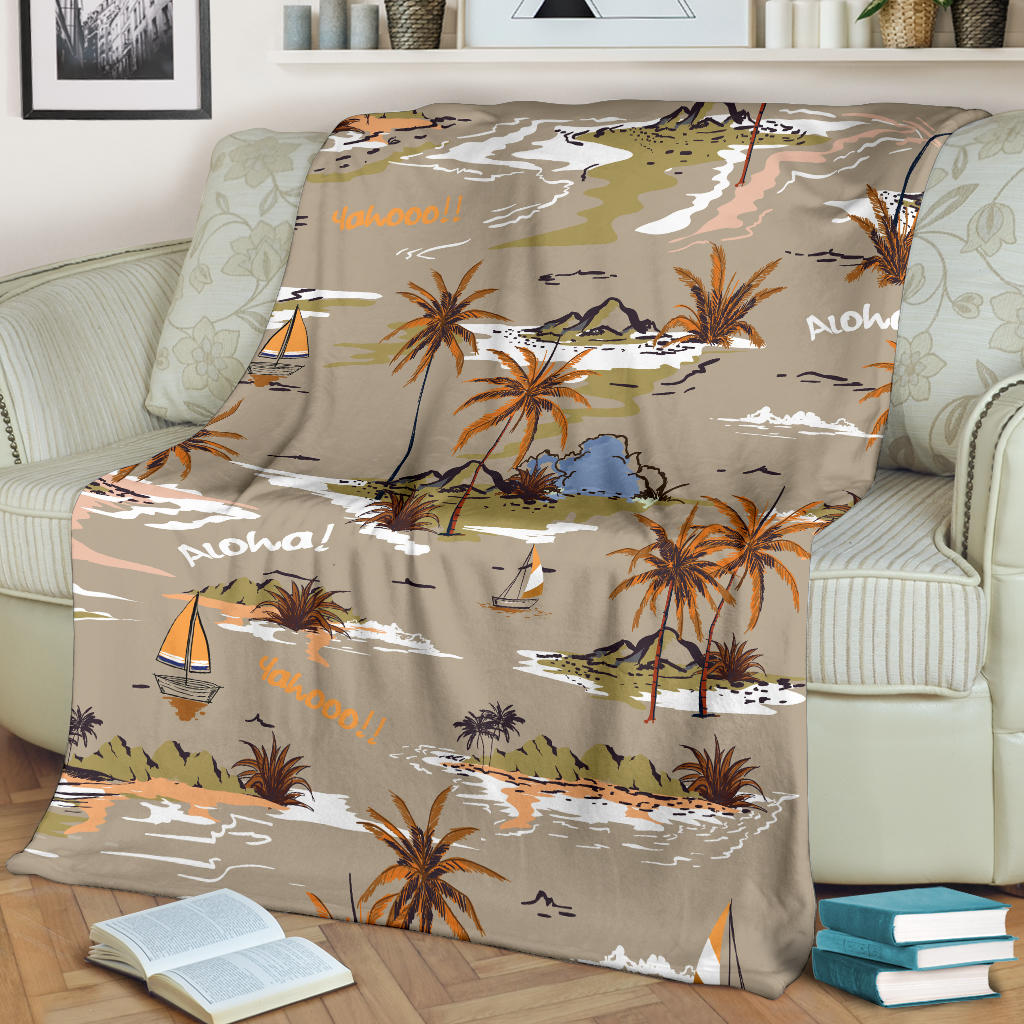 Pacific island Pattern Print Design A05 Premium Blanket