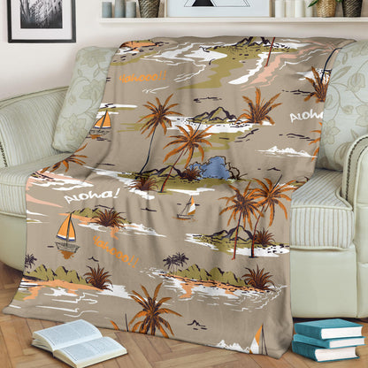 Pacific island Pattern Print Design A05 Premium Blanket