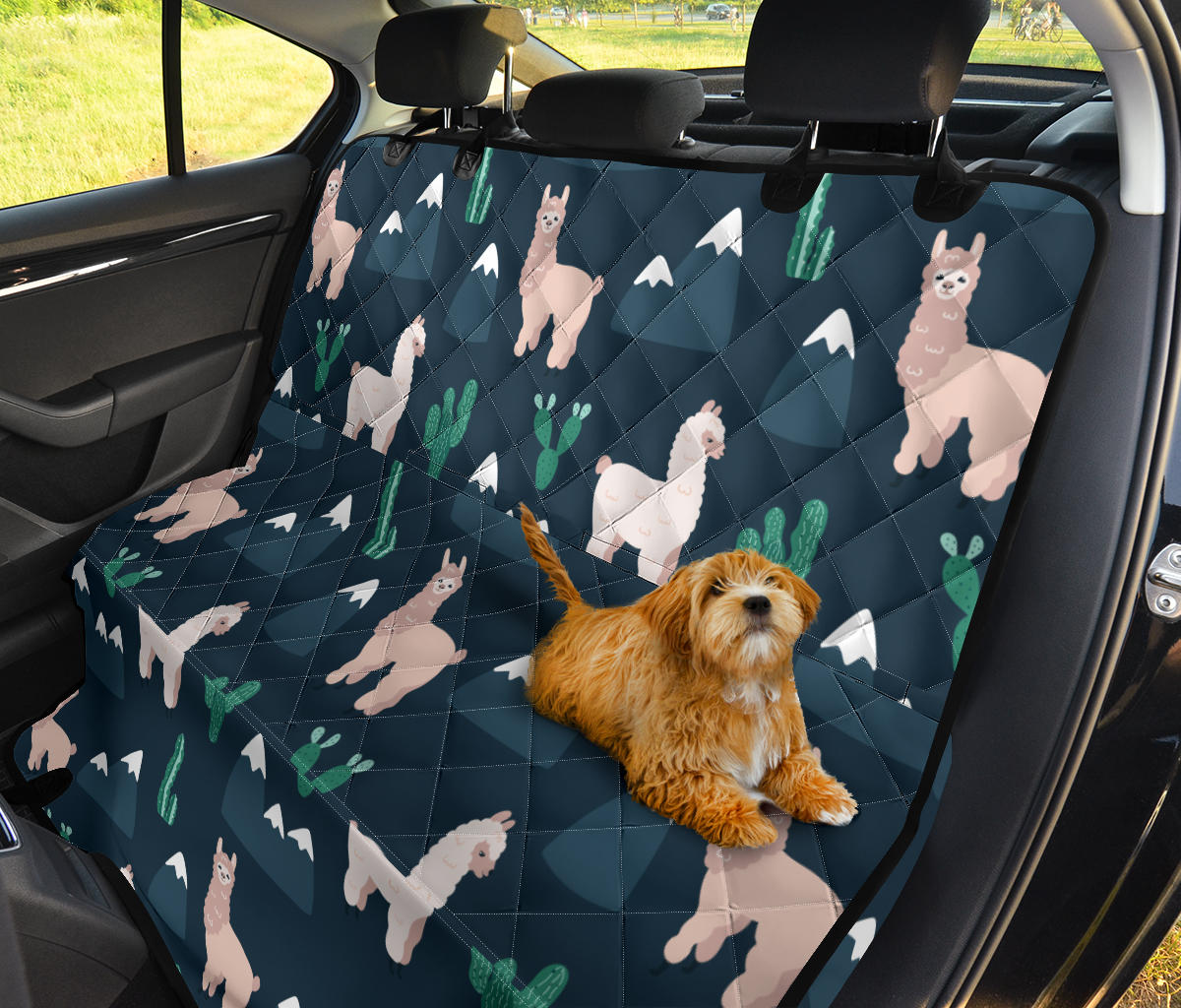 Llama Pattern Print Design 06 Rear Dog Car Seat Cover Hammock