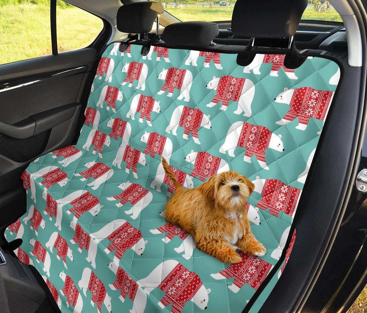 Polar Bear Pattern Print Design A04 Rear Dog Car Seat Cover Hammock