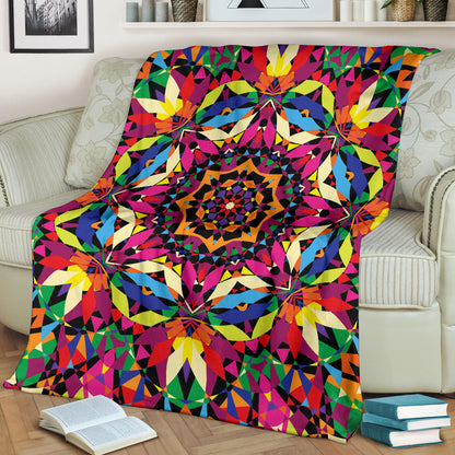 Kaleidoscope Pattern Print Design 02 Premium Blanket