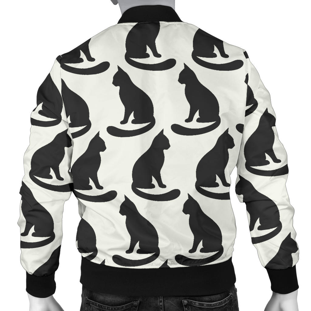 Black Cat Pattern Print Design 02 Men Bomber Jacket