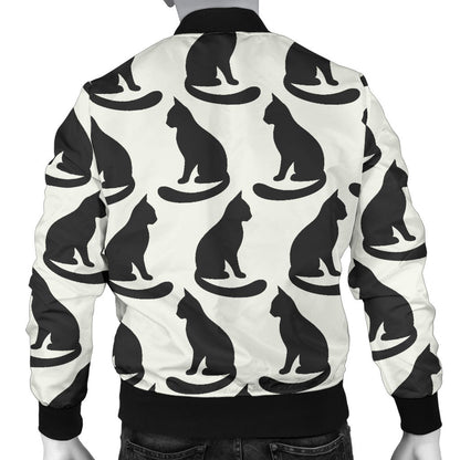 Black Cat Pattern Print Design 02 Men Bomber Jacket