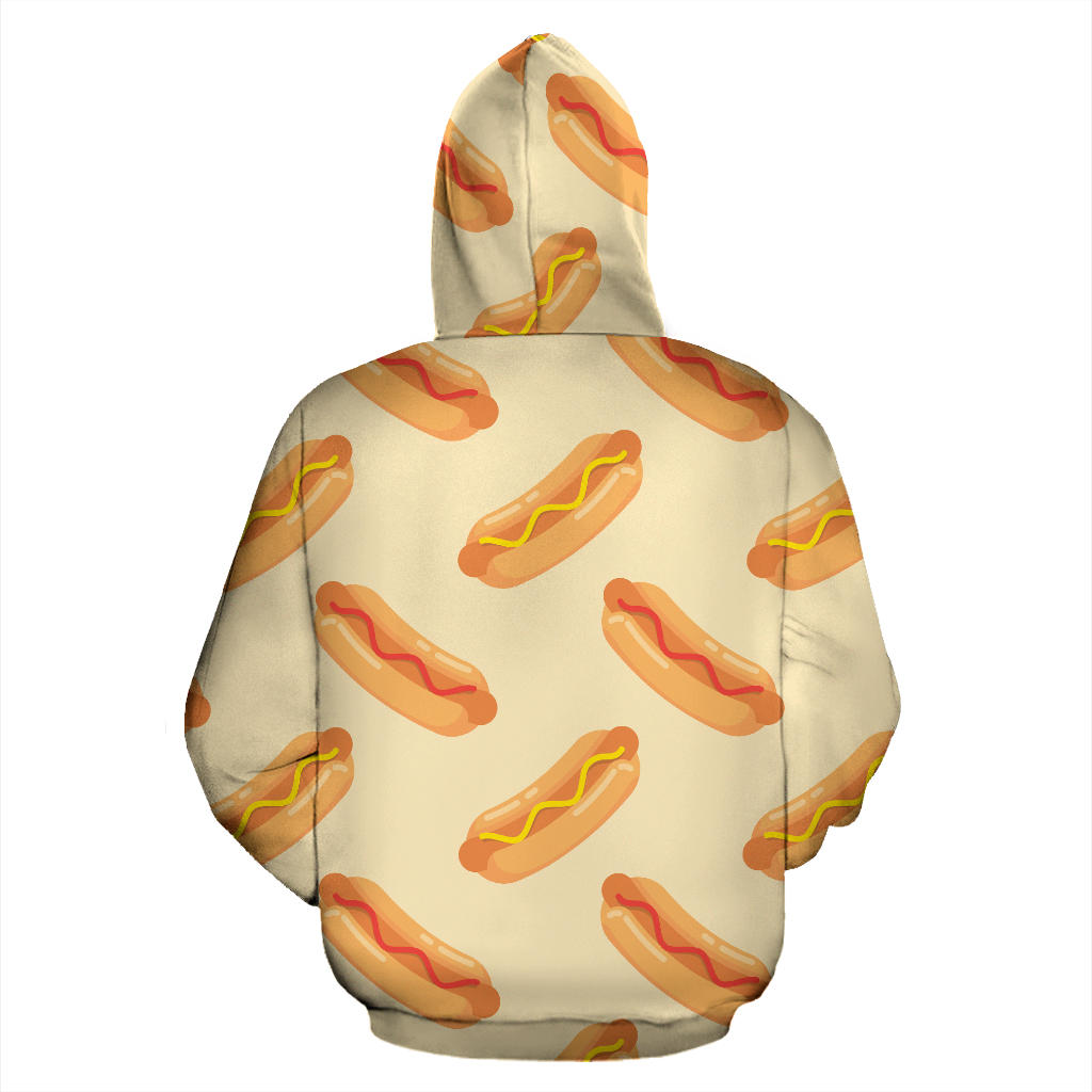 Hot Dog Pattern Print Design 05 Pullover Hoodie