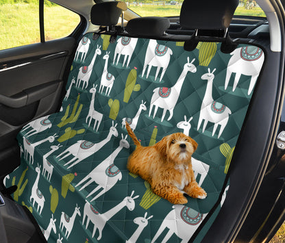 Llama Cactus Pattern Print Design 02 Rear Dog Car Seat Cover Hammock