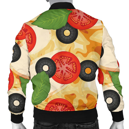Pizza Pattern Print Design A05 Men Bomber Jacket