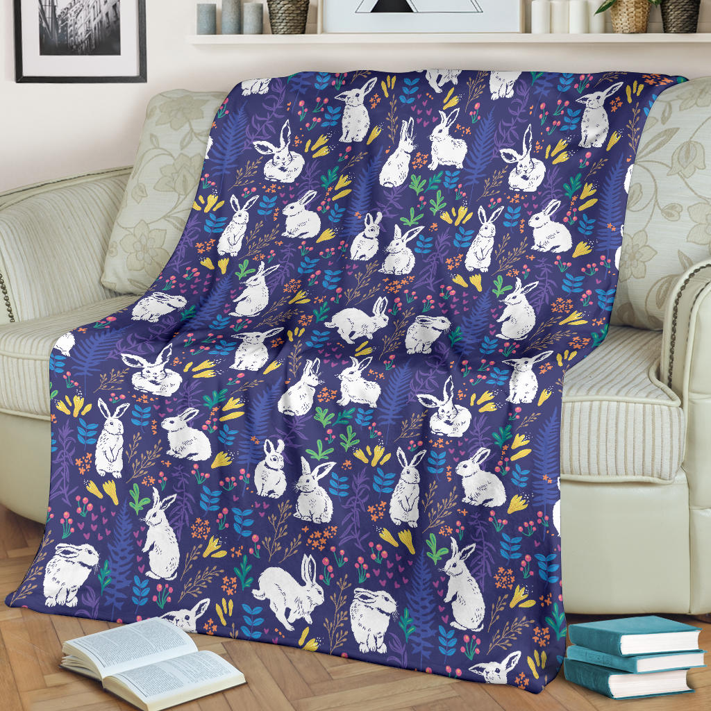 Bunny Pattern Print Design 01 Premium Blanket