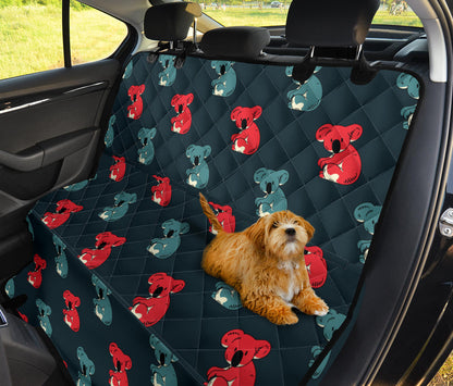 Koala Pattern Print Design 02 Rear Dog Car Seat Cover Hammock