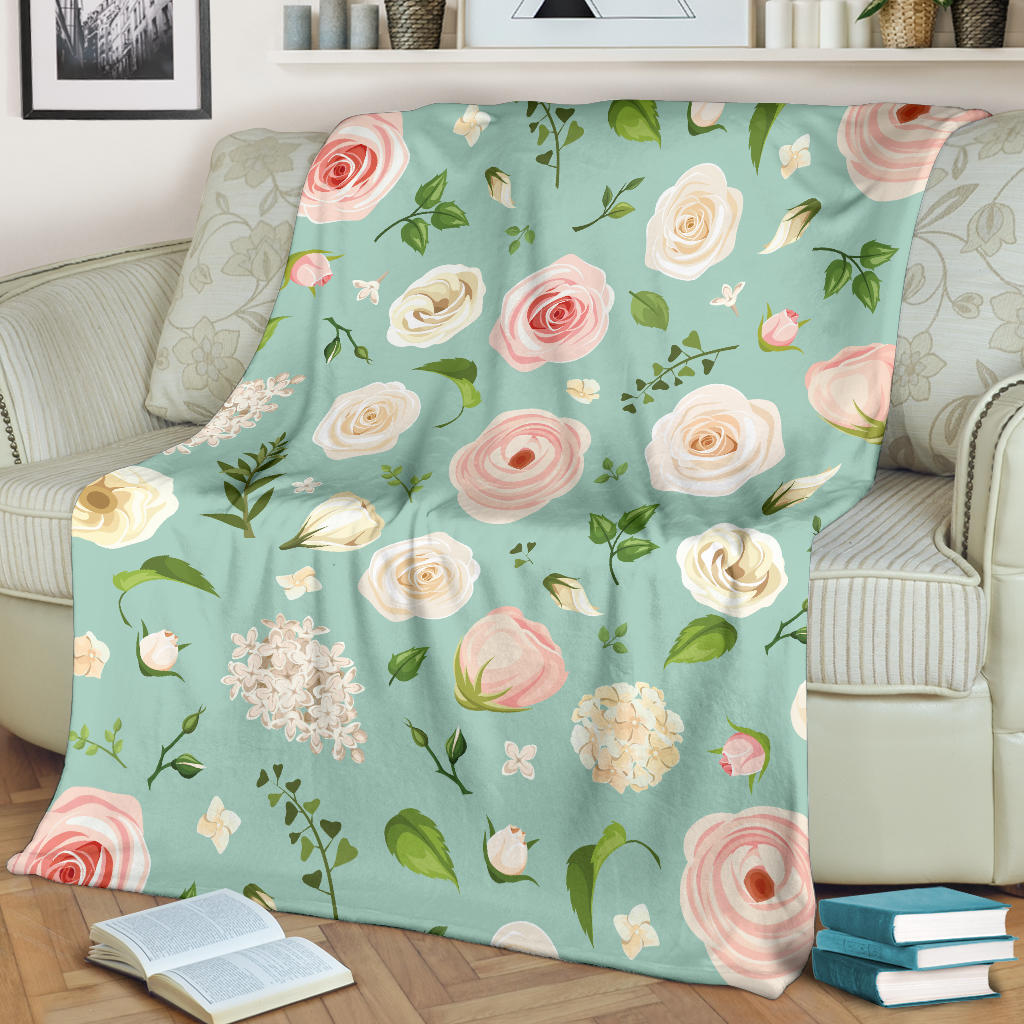 Lisianthus Pattern Print Design 01 Premium Blanket